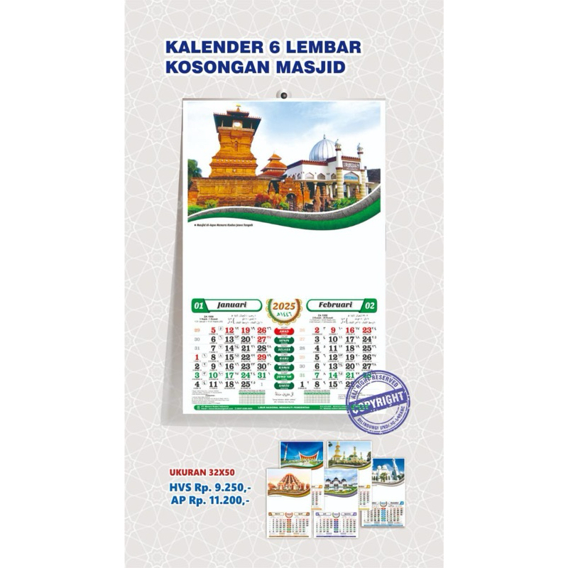 

Kalender Dinding Menara Kudus 2 Bulanan Edisi Tahun 2025