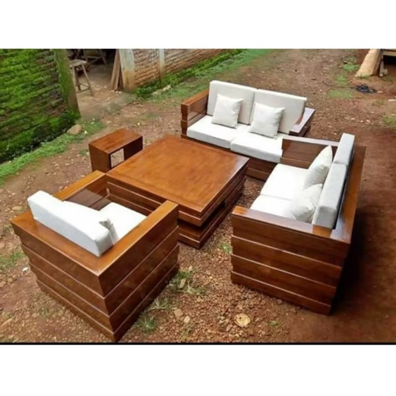 Kursi tamu minimalis model box / Kursi bahan kayu jati / Furniture jepara
