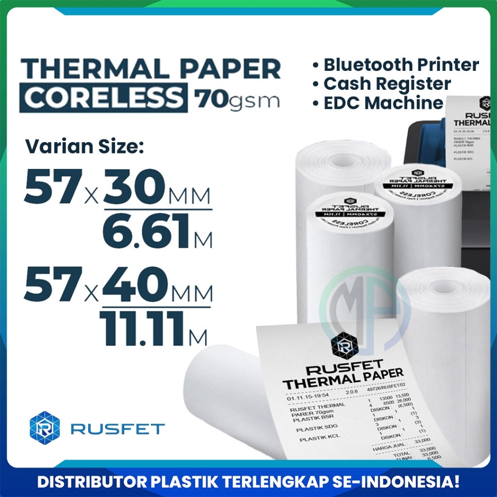 

Kertas Label Termal / Paper Thermal Printer Struk Kasir Barcode Coreless Harga Satuan