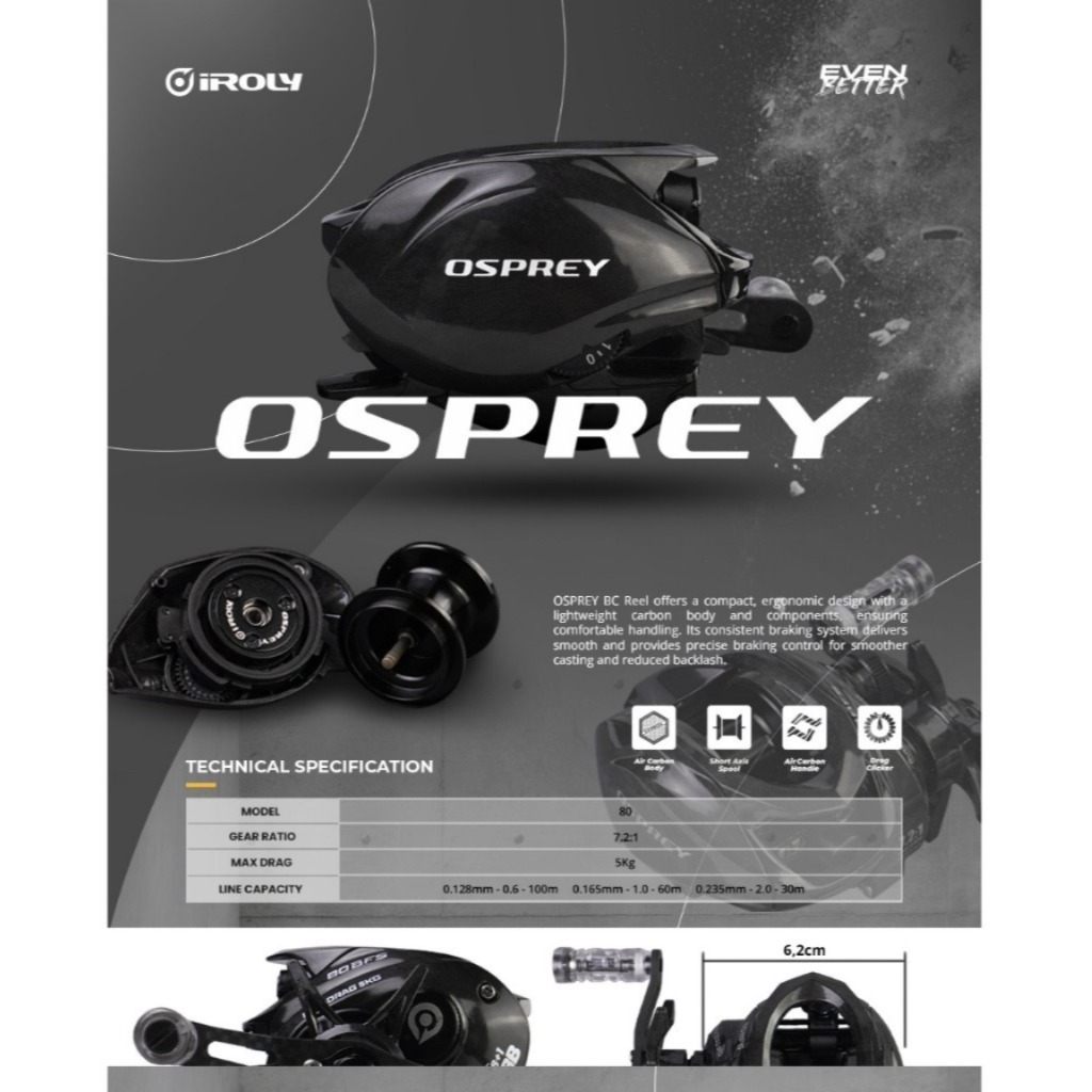 REEL IROLY OSPREY BC 80 CARBON BODY