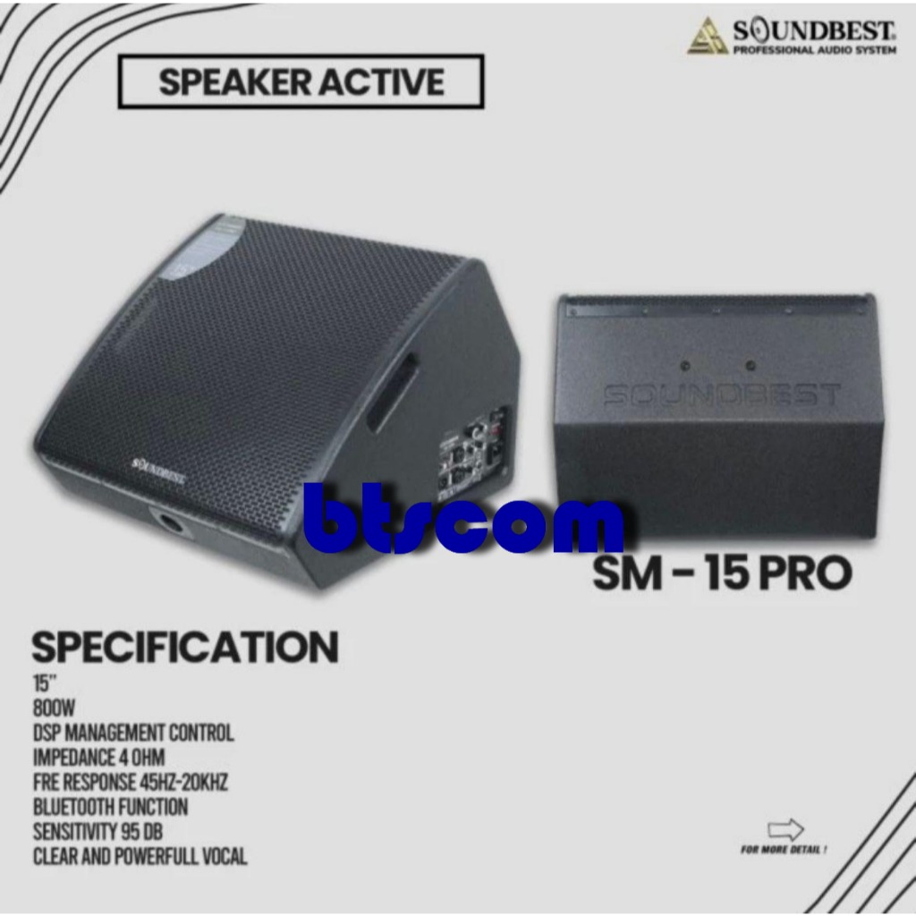 Speaker Monitor Aktif Sound 15 Inch Soundbest Sm15Pro Manggung Audio
