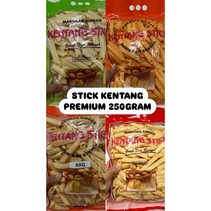 

Stik Kentang Premium Rasa Balado Ayam Bawang BBQ Keju 250gram