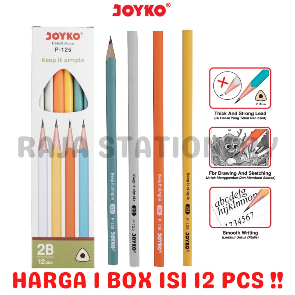 

Harga Miring Populer JOYKO PENCIL PENSIL KAYU JOYKO 2B KOMPUTER UJIAN P125 1 LUSIN 12PCS