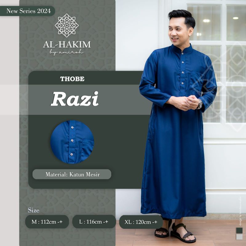 JUBAH GAMIS - Razi Tobe Bahan Katun Mesir Jubah Pria Dewasa Gamis Jubah Baju Muslimah Al-Hakim By Am