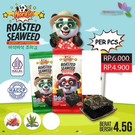 

[HALAL] NORIGO DOSIRAK RUMPUT LAUT PANGGANG ROASTED SEAWEED 4.5GR (ISI 1 PCS) / SNACK NORI / SNACK RUMPUT LAUT
