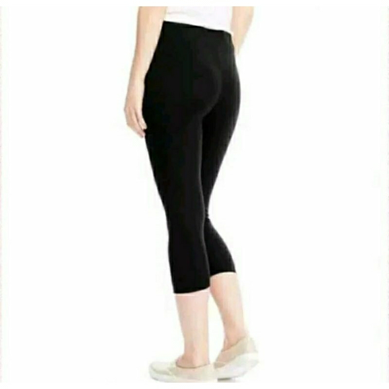 legging 7 8 wanita import tebal pendek jumbo Polos