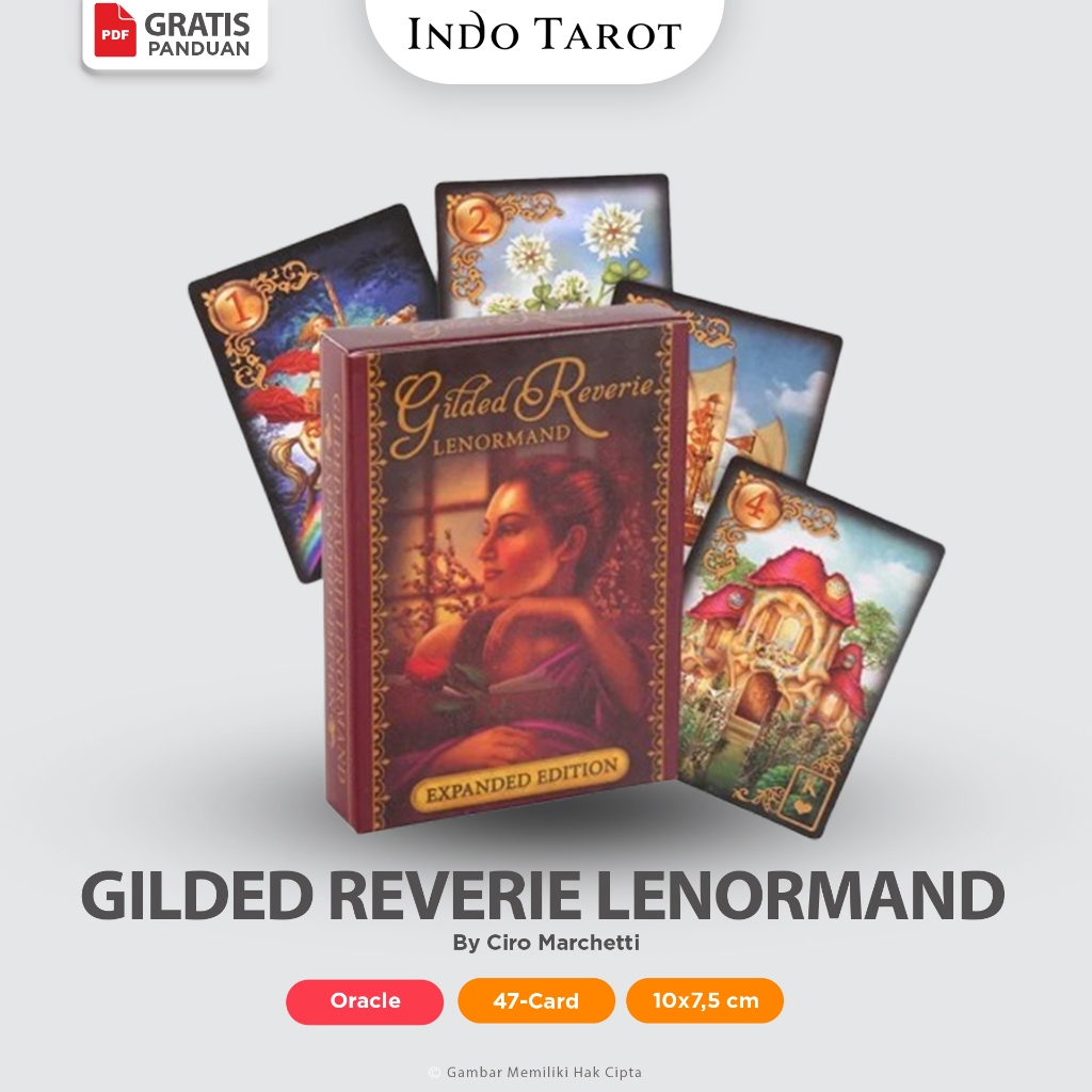 Tarot Oracle Gilded Reverie lenormand Kartu Tarot Reading Oracle - Indo Tarot