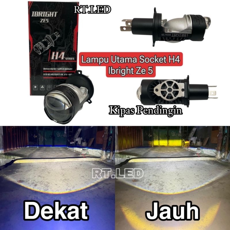 IBRIGHT ZE5 H4 Premium Lampu Utama LED H4 Original IBRIGHT ZE5 high low AC DC +  Kipas Pendingin