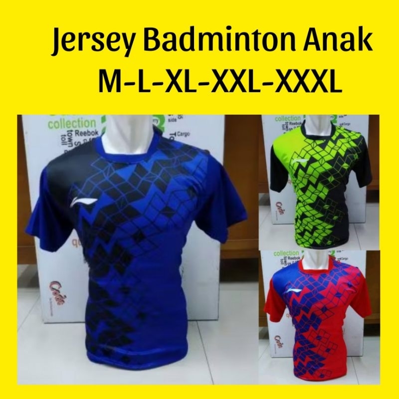 Jersey Badminton Anak Printing Baju Tenis Minton Bola Junior