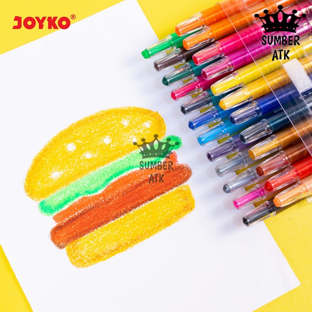 

HJK Krayon Putar Twist Crayon Joyko 12 , 24 , 36 WARNA PANJANG TWCR-12S TWCR-24S TWCR-36S