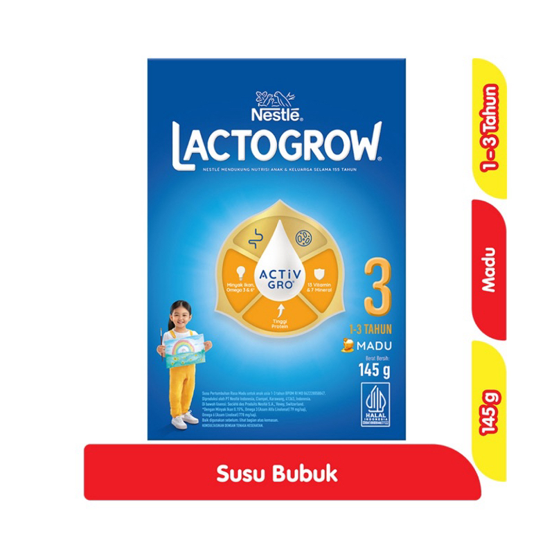 

Lactogrow 3 Happynutri Susu Pertumbuhan 1-3 tahun Madu 145 gram