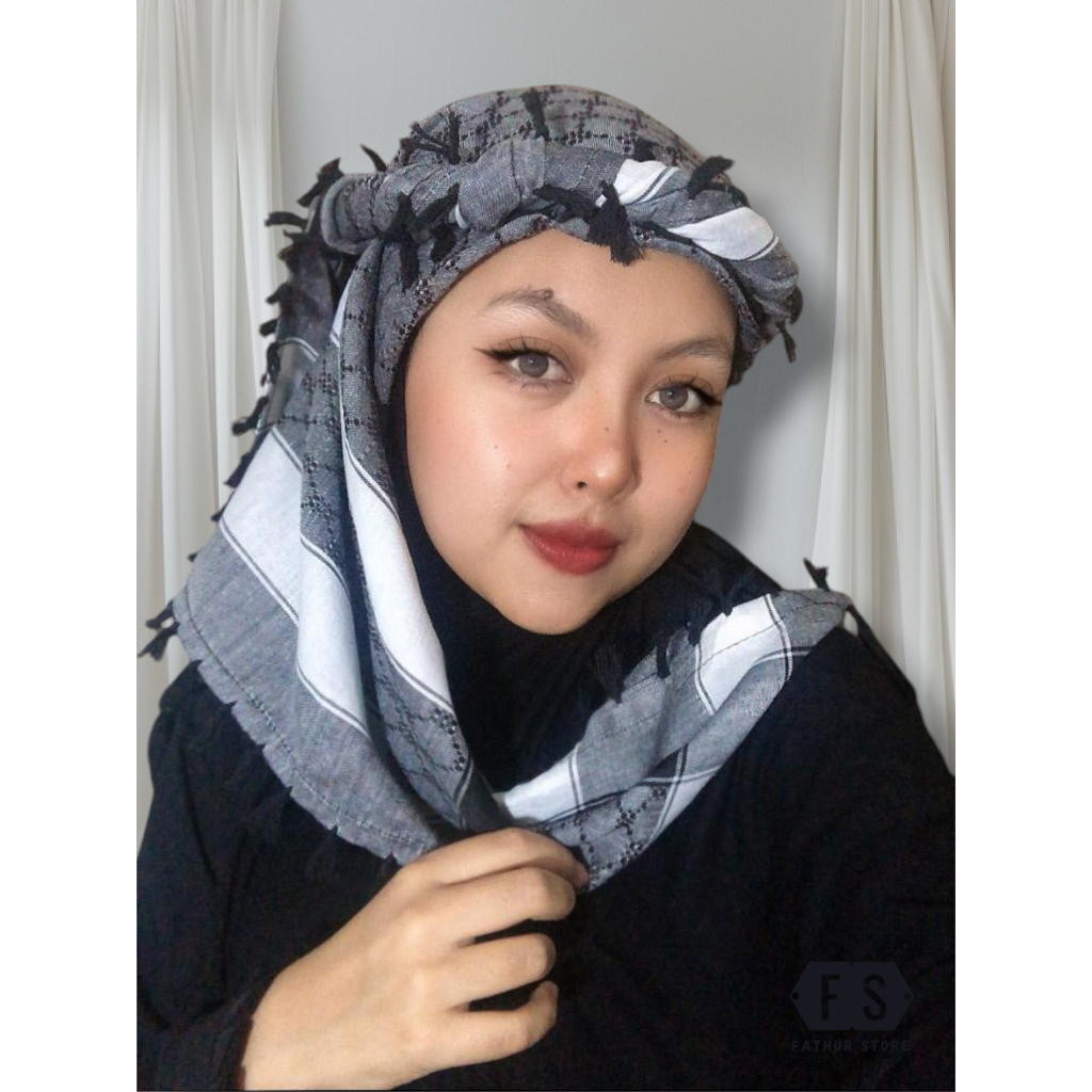 Sorban Hijab Wanita Dubai Arabian Style Viral Motif Oval