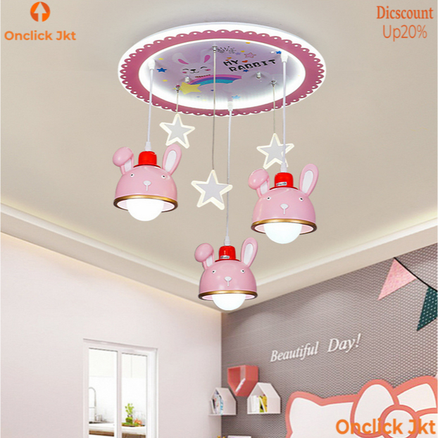 Lampu Gantung Kamar Anak Perempuan Lampu Tidur Putri Lampu Kartun Gantung LED Kreatif Nordic