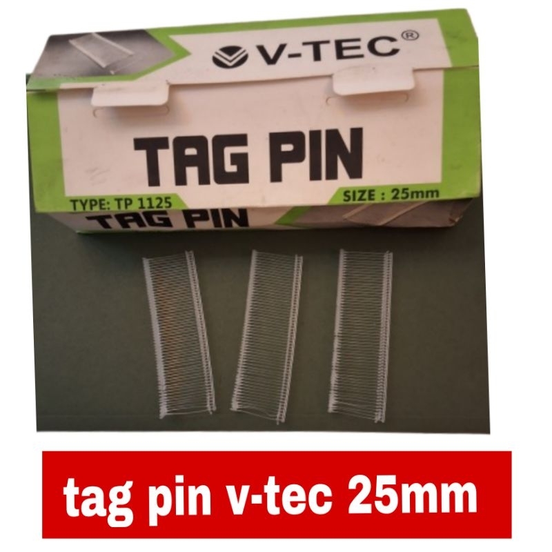 

tag pin refill v-tec 25mm putih isi 5000pcs( 1 box)/ isi refill tag gun