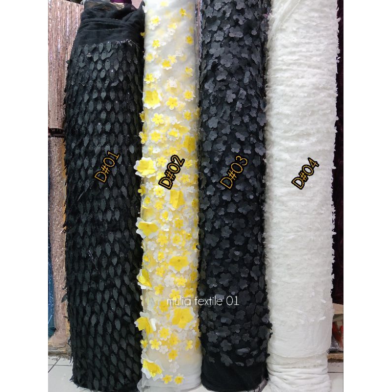 kain/bahan tile bunga 3D/kain drees