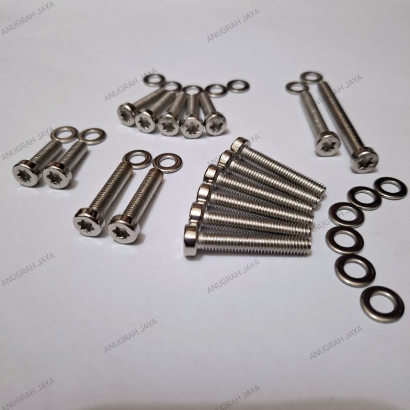 Baut Stainless Model Titanium Bintang Kalter Kanan Kiri Rx King