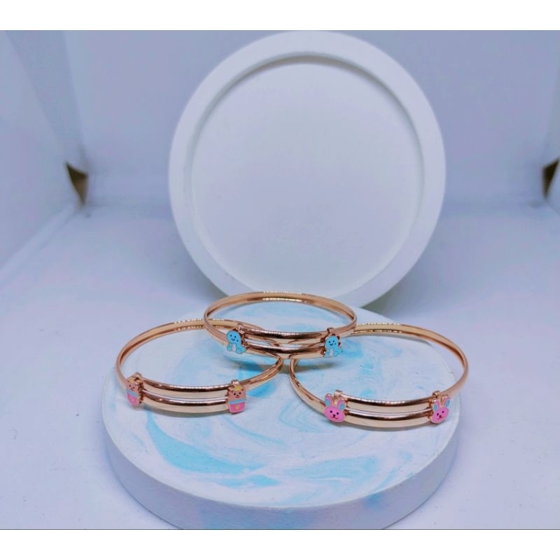 gelang emas anak (bayi -2 tahun) berat 1.6 gram model selisih boneka terbaru mas kadar 375(8k)