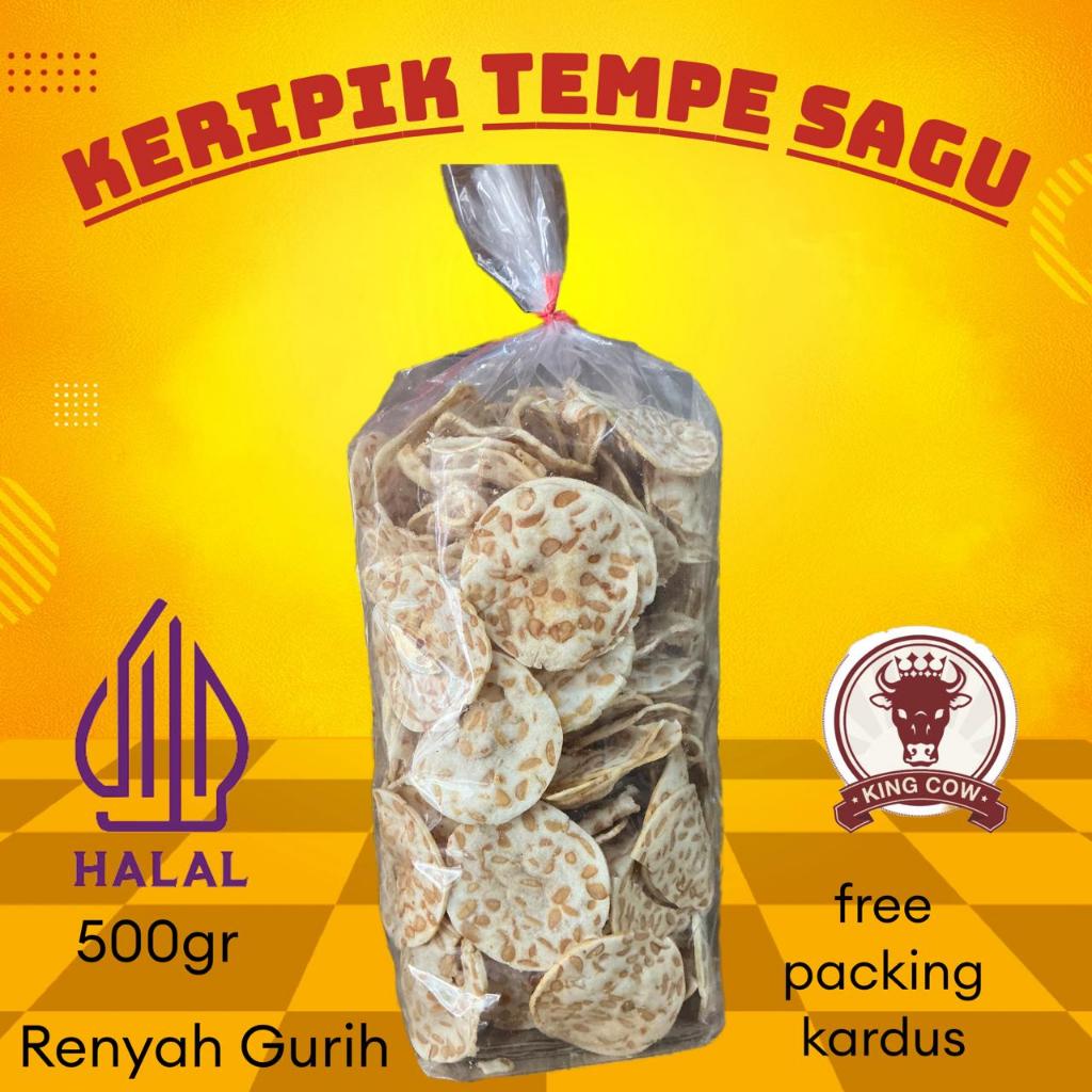 

Keripik Tempe Sagu Halal 500gr Renyah Gurih, 1 bal kripik tempe spesial