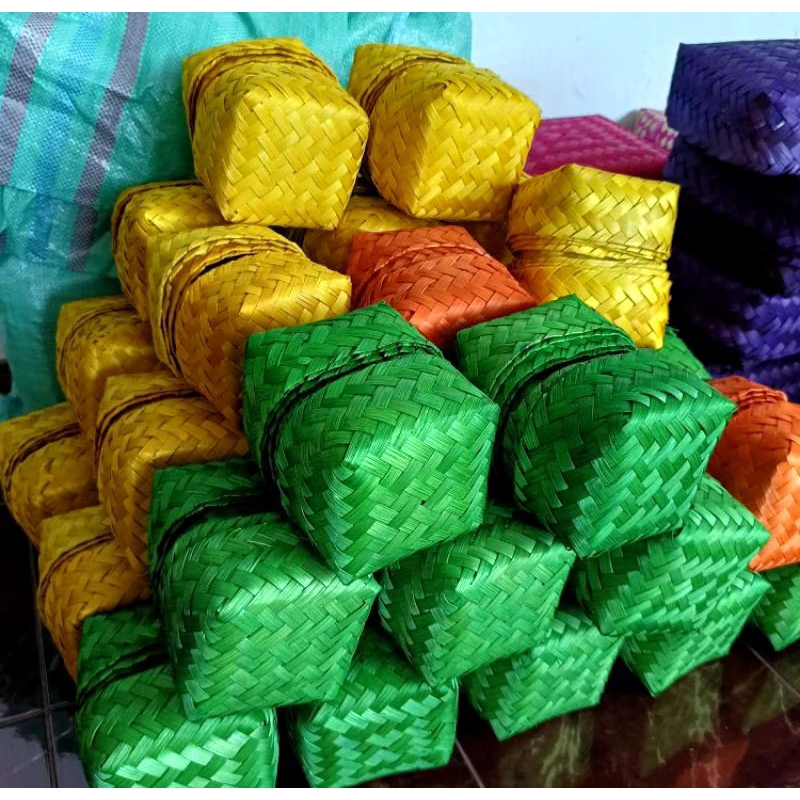 

HALODUL - Besek bambu warna hias ukuran 10x10 cm | Besek wakul 10x10 cm