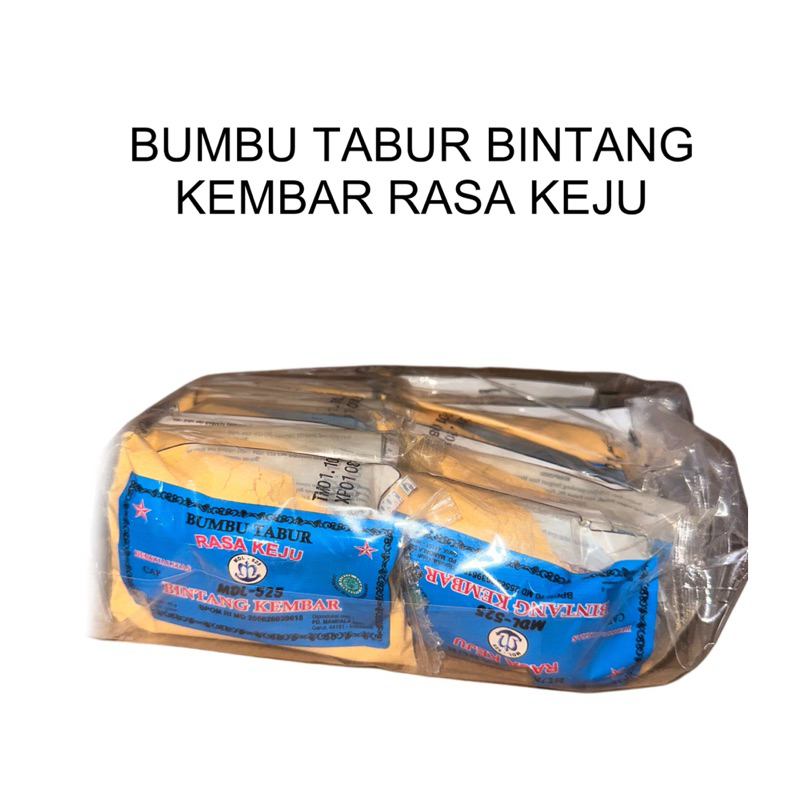 

Bumbu Tabur Bintang Kembar / MDL Rasa Keju Isi 40gr x 12pc