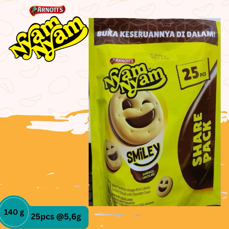 

Nyam Nyam Smiley Share Pack 140g Isi 25's @ 5,6g