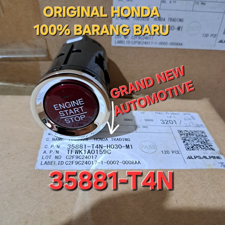 TOMBOL SWITCH ENGINE START STOP HONDA JAZZ RS GK5 ORIGINAL