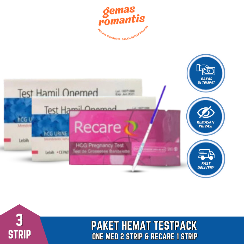 Test Hamil Onemed 2 Strip & Recare Test Pack 1 Strip - Alat Test Kehamilan