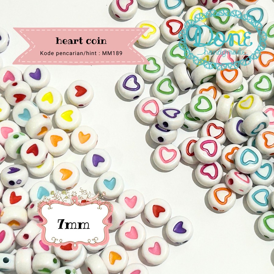 done handymade manik koin beads coin beads alphabet manik alphabet manik huruf manik abjad mm189 diy