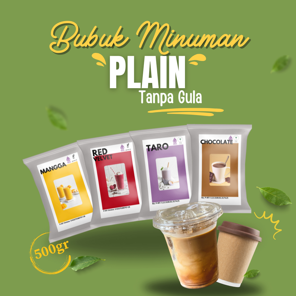 

Bubuk Minuman Rasa 500gr Plain Tanpa Gula Bubuk Minuman Premium Serbuk Minuman Rasa Kiloan