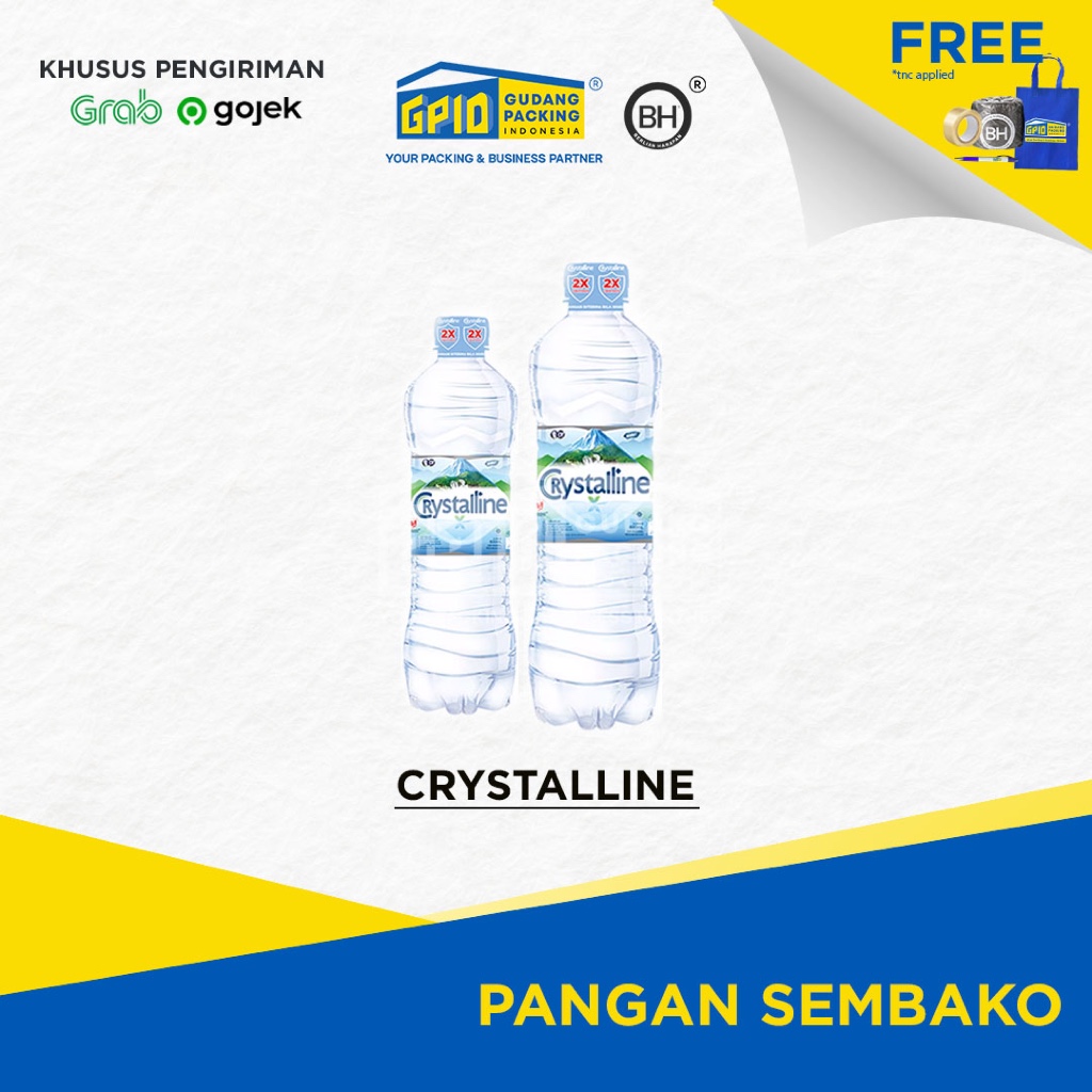 

(GOSEND/GRAB) CRYSTALLINE - Air Mineral Cup / Botol (220/ 330/ 600/ 1500ml)
