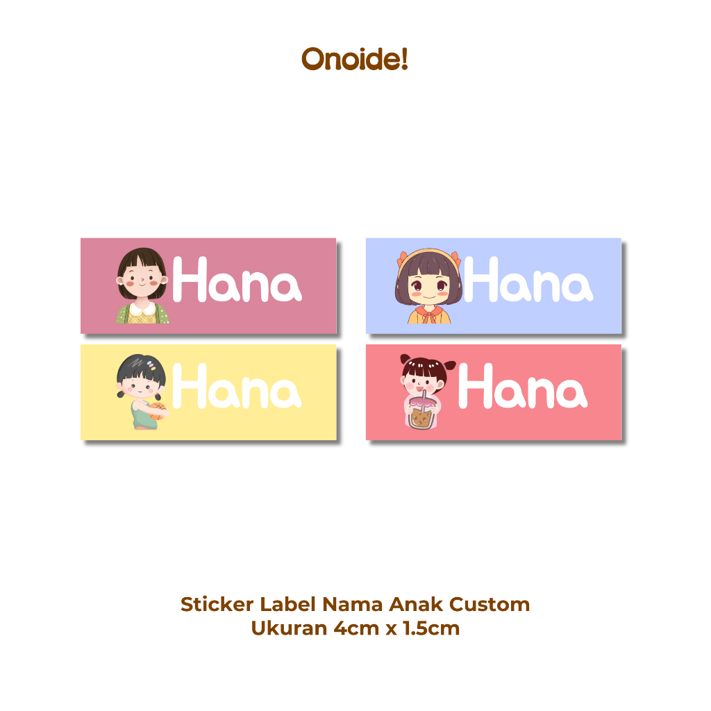 

Onoide! - Sticker Label Nama Anak Custom G Ukuran 4cm x 1.5cm