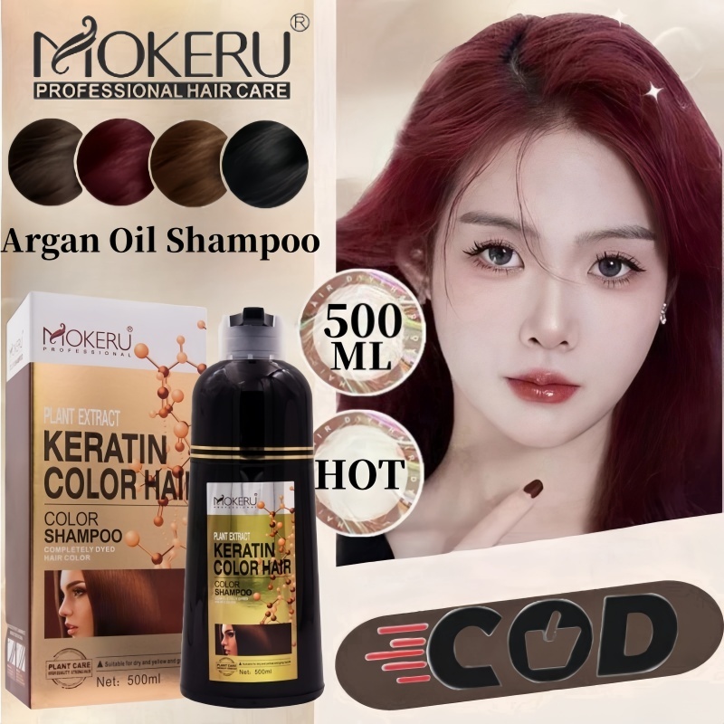 【COD ORI】Mokeru Sampo Pewarna Rambut / Sampo Penghitam Rambut Uban / Sampo Semir Rambut Hitam / Arga