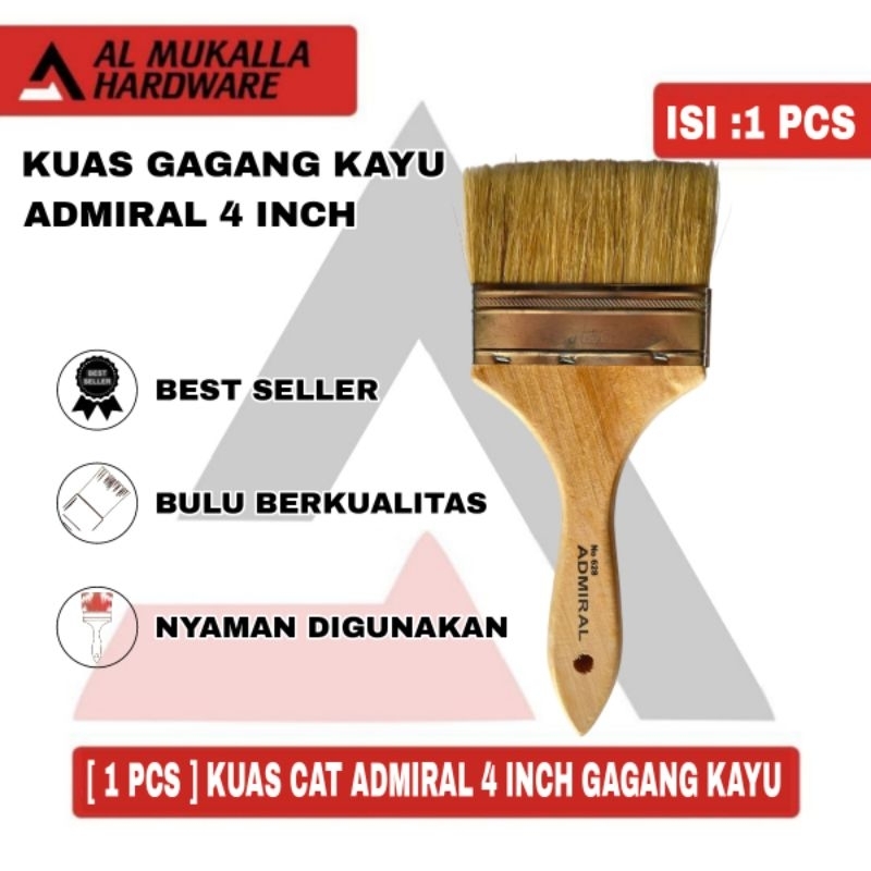 

[ 4 Inch ] Kuas Cat Admiral 4 Inch Extra Thick | kuas Cat minyak | Koas Serbaguna