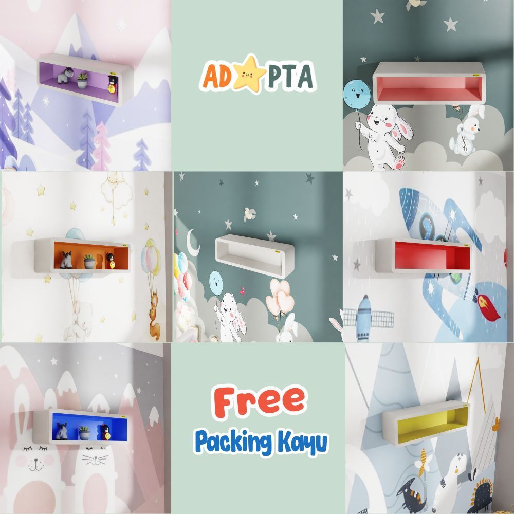 Adapta - Rak Pajangan Mainan Dinding  - Rak Hias Mainan Anak Tempel Dinding Minimalis - RAKO-D1