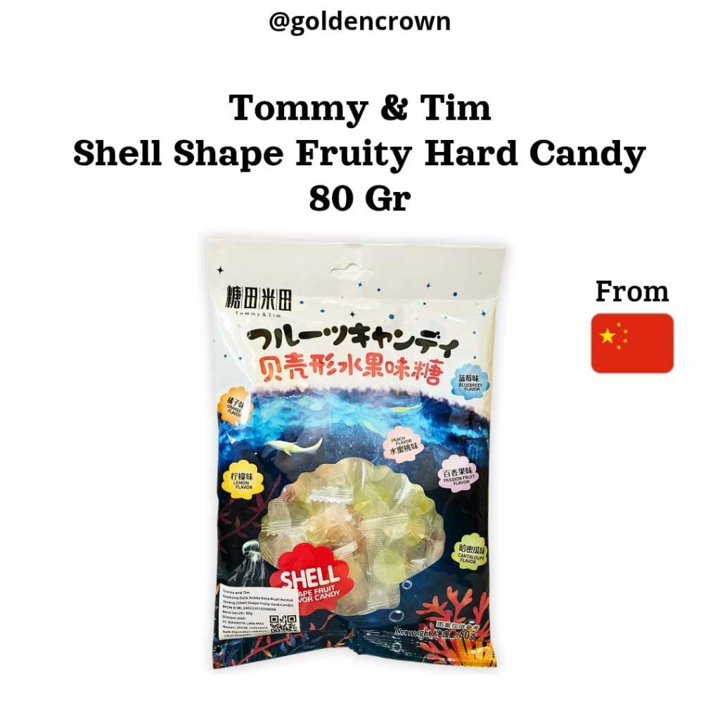 

Tommy and Tim Shell Shape Fruity Hard Candy / Permen Aneka Rasa Buah Bentuk Kerang 80g