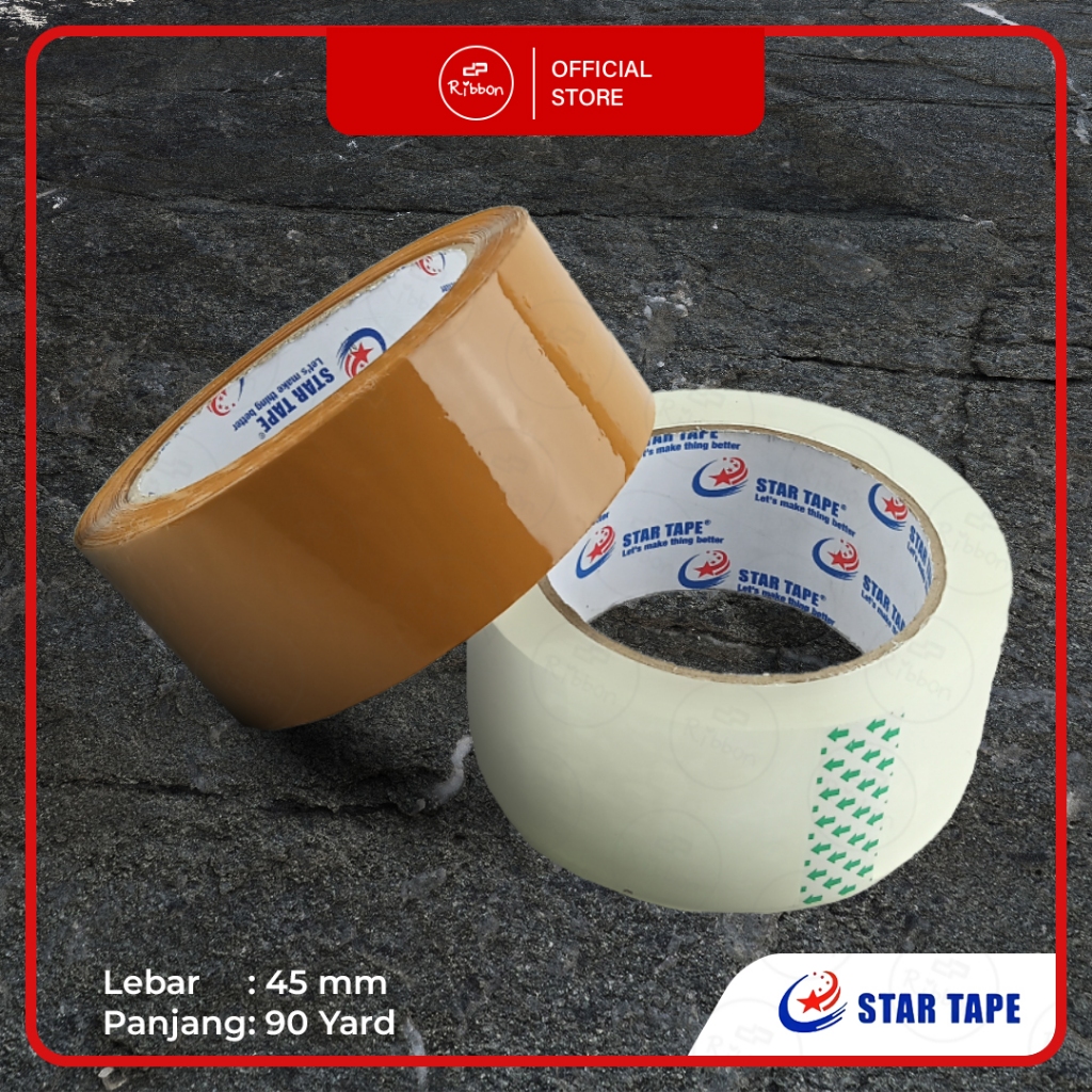 

Lakban Besar STAR TAPE 2" 90 yard Isolasi Selotip Murah Tebal Plakban Opp 2 Inch