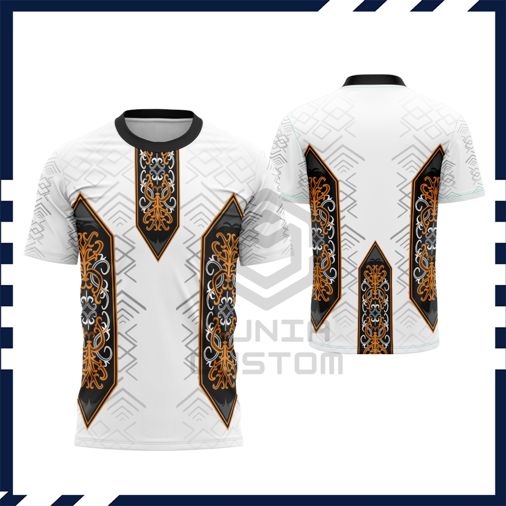 Kaos Baju Jersey Pria Motif Batik Kalimantan Fullprint