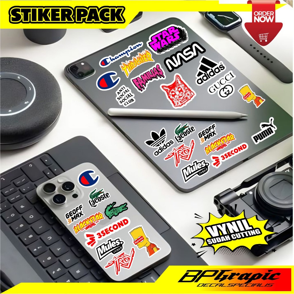 

stiker pack stiker brand stiker racing tinggal tempel isi 60pcs anti air stike case stiker decorasi hp helm laptop dll