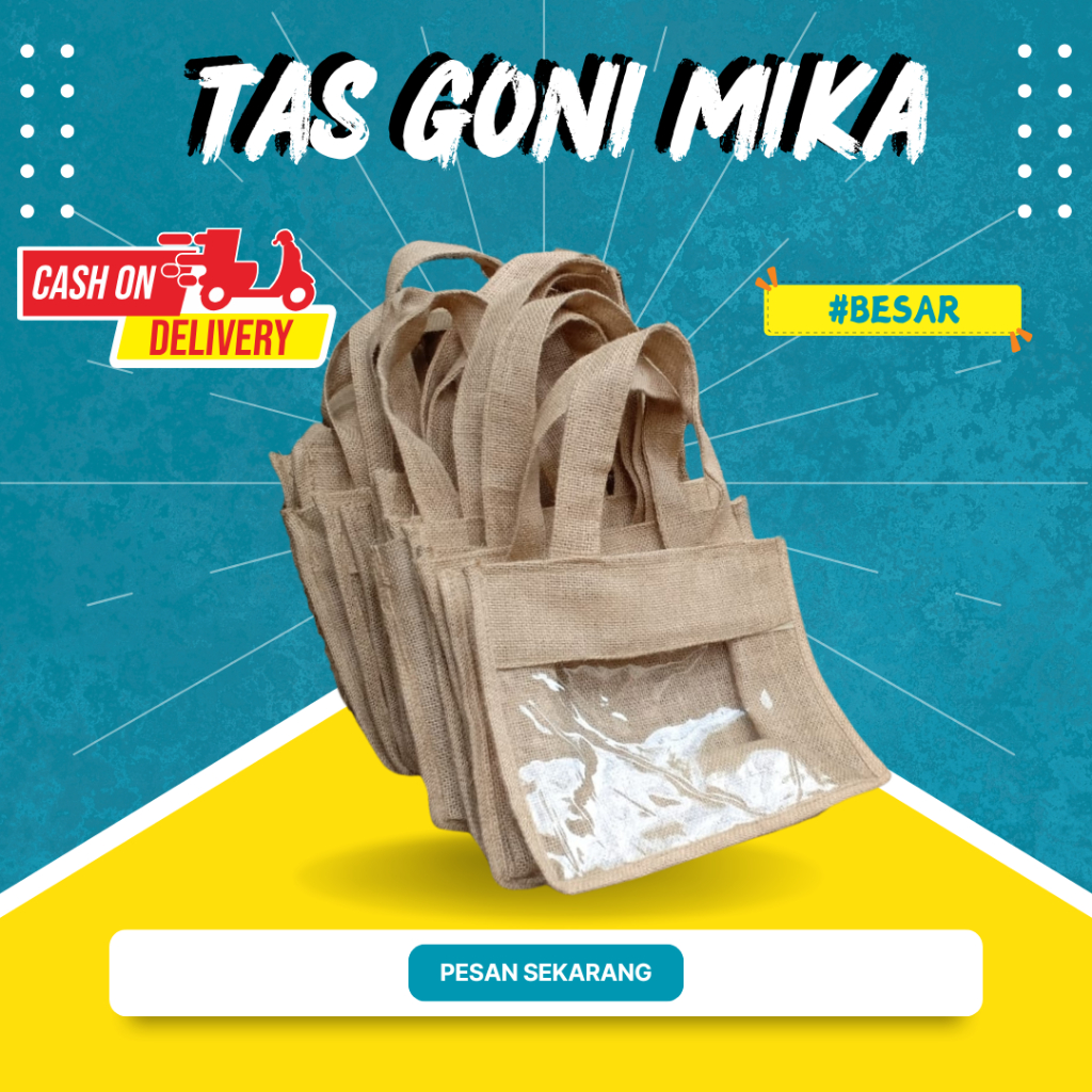 TAS GONI MIKA TRANSPARAN - TAS HAMPERS HANDMADE NATURAL - VARIASI BESAR