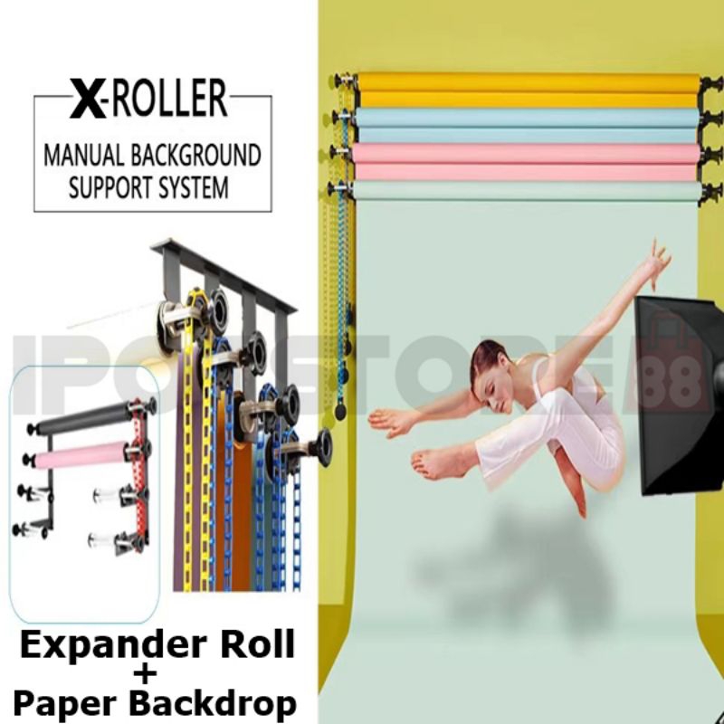 Paket Background Paper Kertas Expander Roll Backdrop Studio 2Bar 3Bar 4Bar 6Bar x paper 3x6m / 3x11m