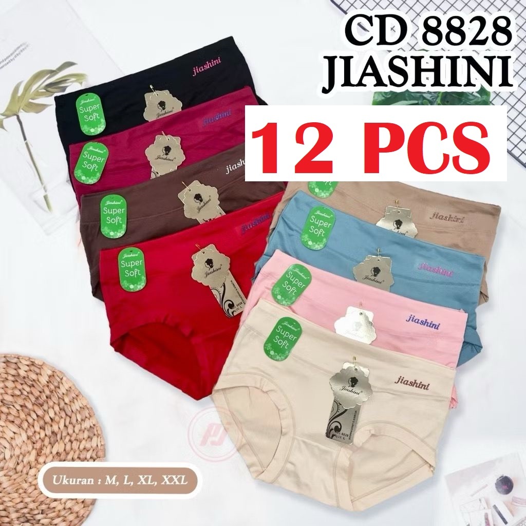 12pcs - Celana Dalam Wanita JIASHINI Art 8828 CD Perempuan Ukuran M-L-XL