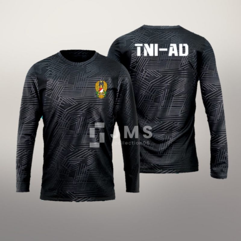 kaos dryfit TNI AD lengan panjang / kaos TNI AD bahan dryfit emboss/ baju kaos lengan panjang TNI AD