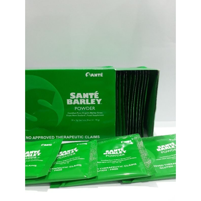 

SanteBarley Grass Powder 1Box/30pcs/Imunitas/Maag/Diabetes/Kanker/Insomnia/Asam Urat/Kolesterol/Diet/Resep Awet Muda/Detox/Gagal Ginjal/Tumor/Kelenjar/Tiroid/HIV Aids/Promil