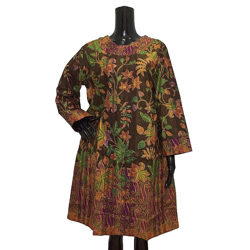 Tunik Batik Hijab Perempuan / Tunik Batik Formal / Atasan Tunik Batik Modern