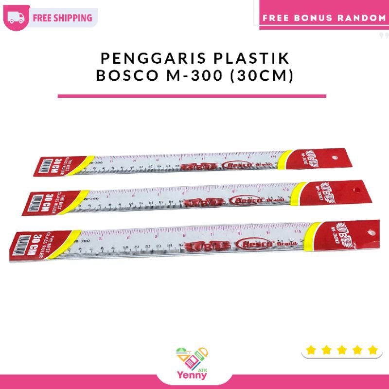 

Penggaris Plastik Bosco 30CM (M-300)(PCS)