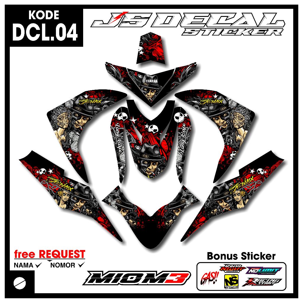 Decal mio m3 full body (DCL MOTIF) - Decal mio 125 full body  - Mio m3 variasi aksesoris