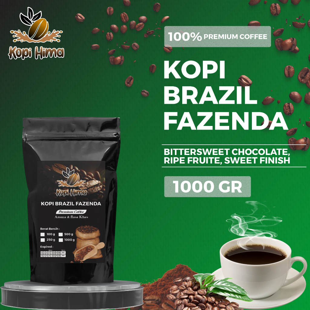 

kopi.hima - bubuk kopi brazil fazenda berat 1000 gram premium roasting