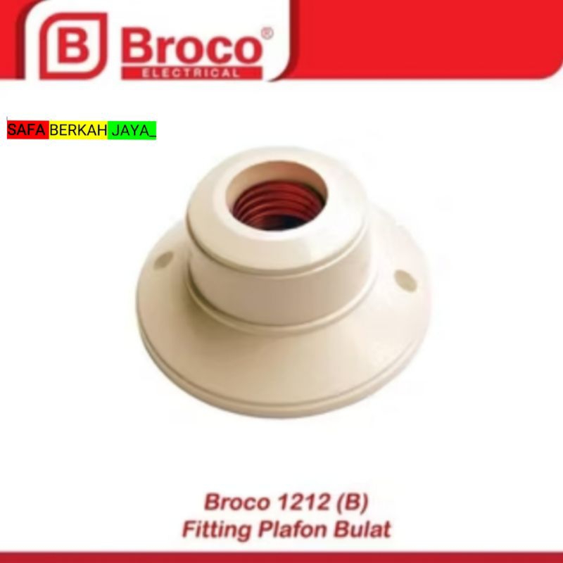 Broco fitting plafon bulat cream 1212 / mangkok lampu