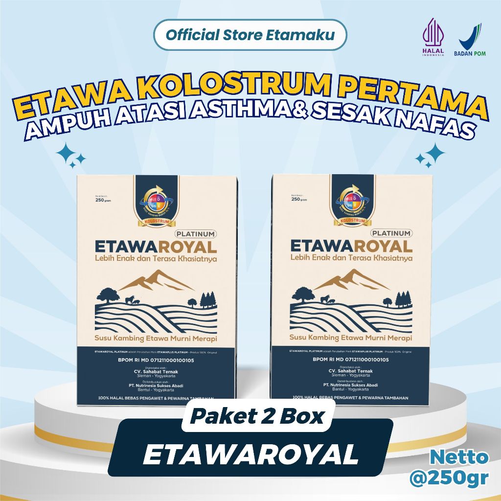 

ETAWAROYAL PLATINUM Perubahan merk Etawaplus Platinum / SUSU KAMBING ETAWA / SUSU ETAWA / SUSU PENINGGI BADAN / SUSU ANTI ALERGI / PENAMBAH DAYA TAHAN TUBUH / ETAWAKU / ETAWAKU PLATINUM / SUSU BERUANG / SUSU KESEHATAN