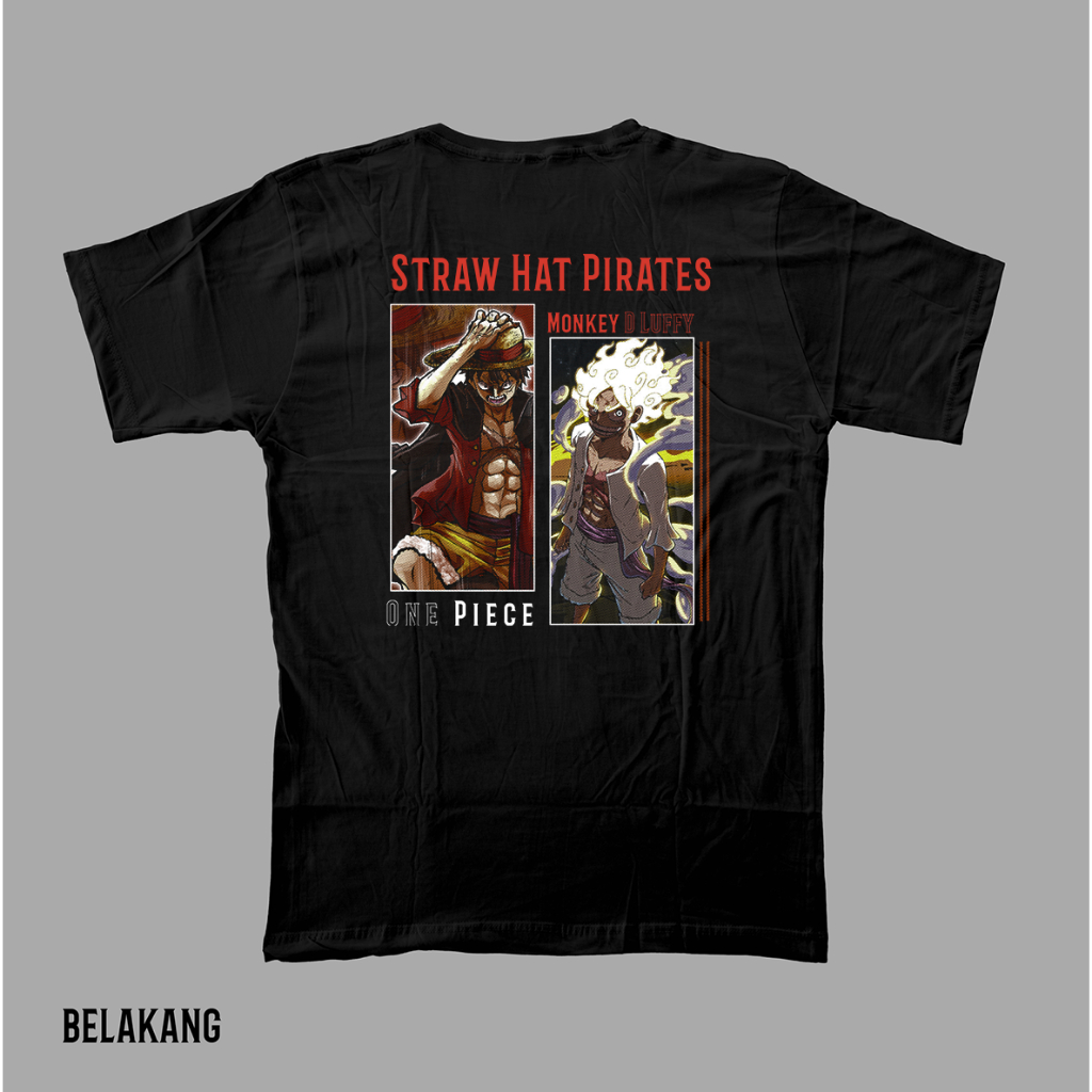 KAOS SABLON ONE PIECE LUFFY DTF/CUSTOM KAOS SATUAN DESAIN SENDIRI SUKA SUKA BISA FOTO/GAMBAR/TULISAN